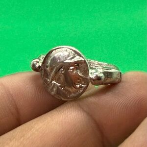 Athena Coin Ring Mixed Silver Ring Greek Ring Silver Coin ring Vintage Grace